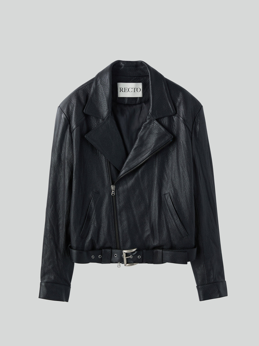 Vintage Effect Biker Jacket (Black)