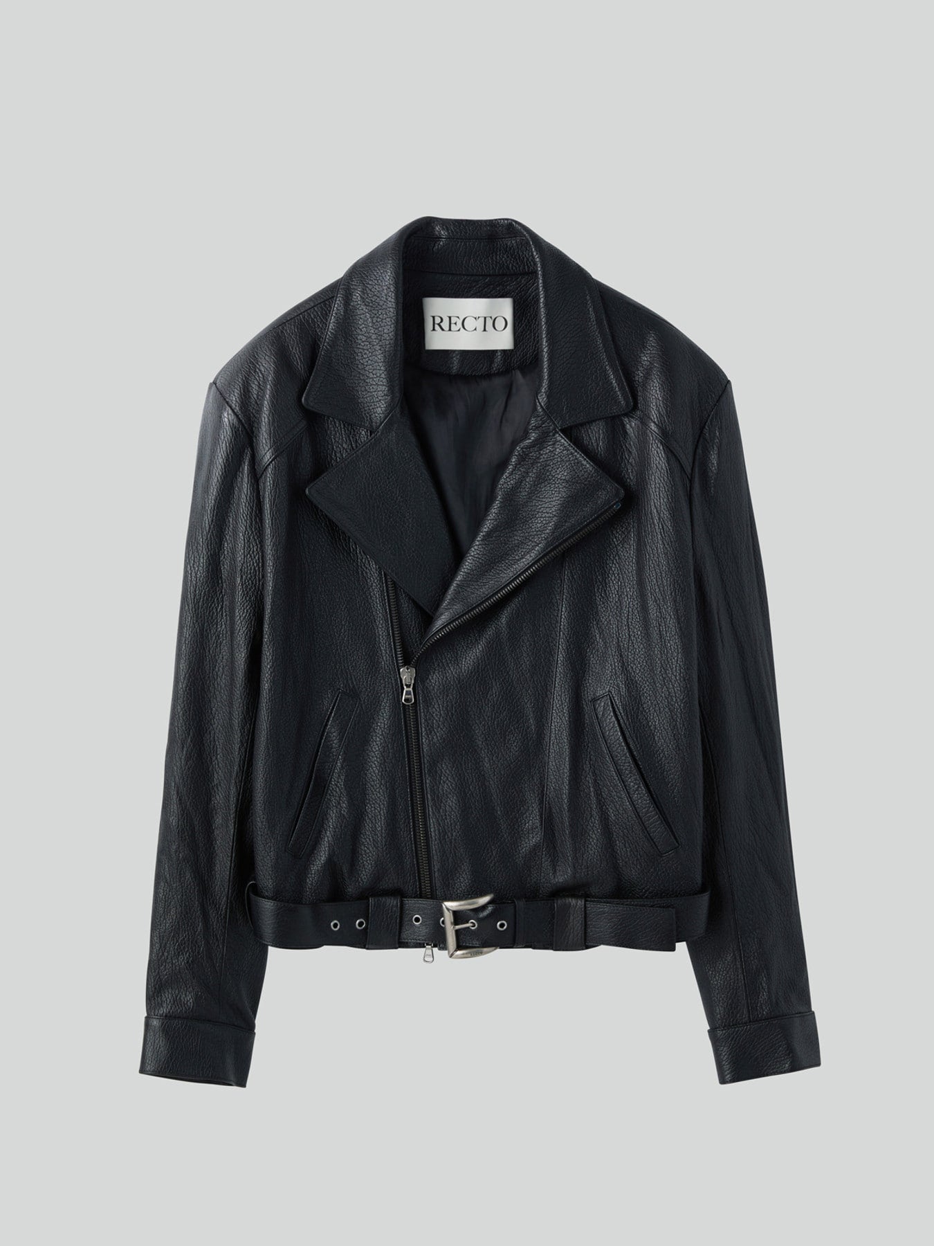 Vintage Effect Biker Jacket (Black)