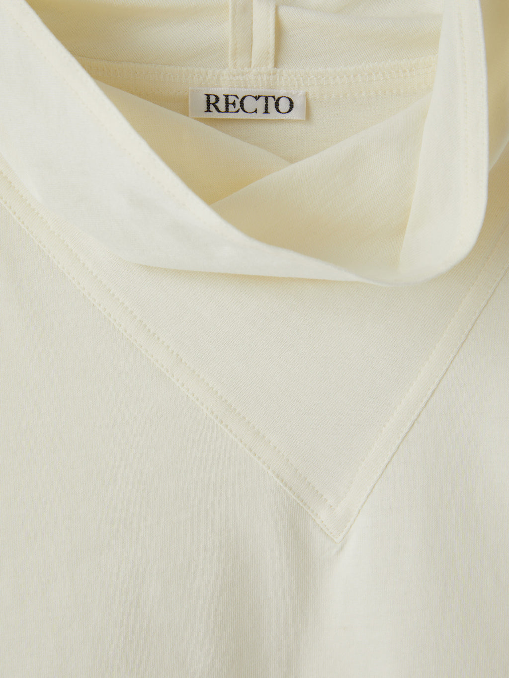 Scarf Neck Cotton Top (Bean Ivory)