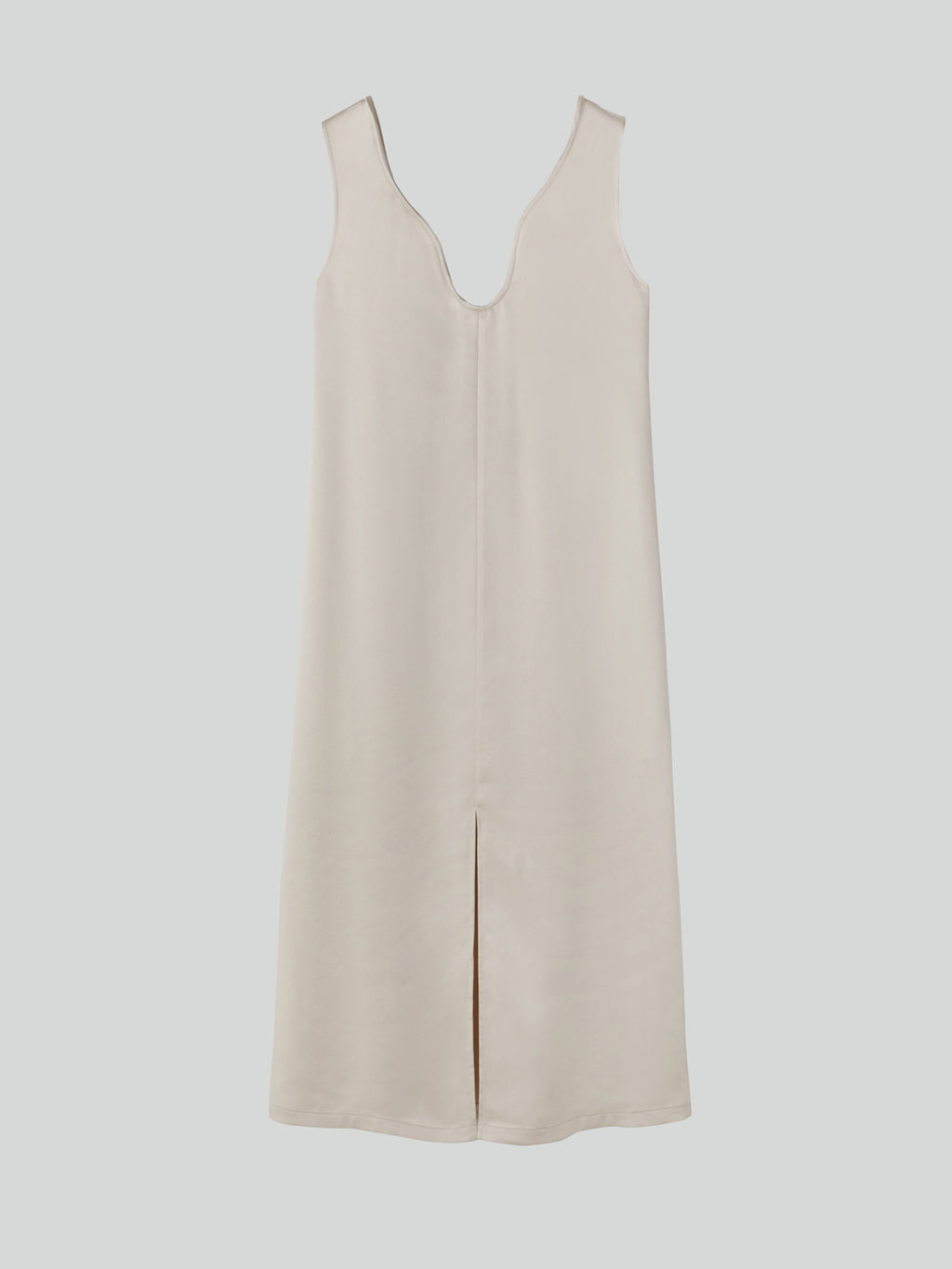 Curved Wire Neck Dress (Pale Beige)