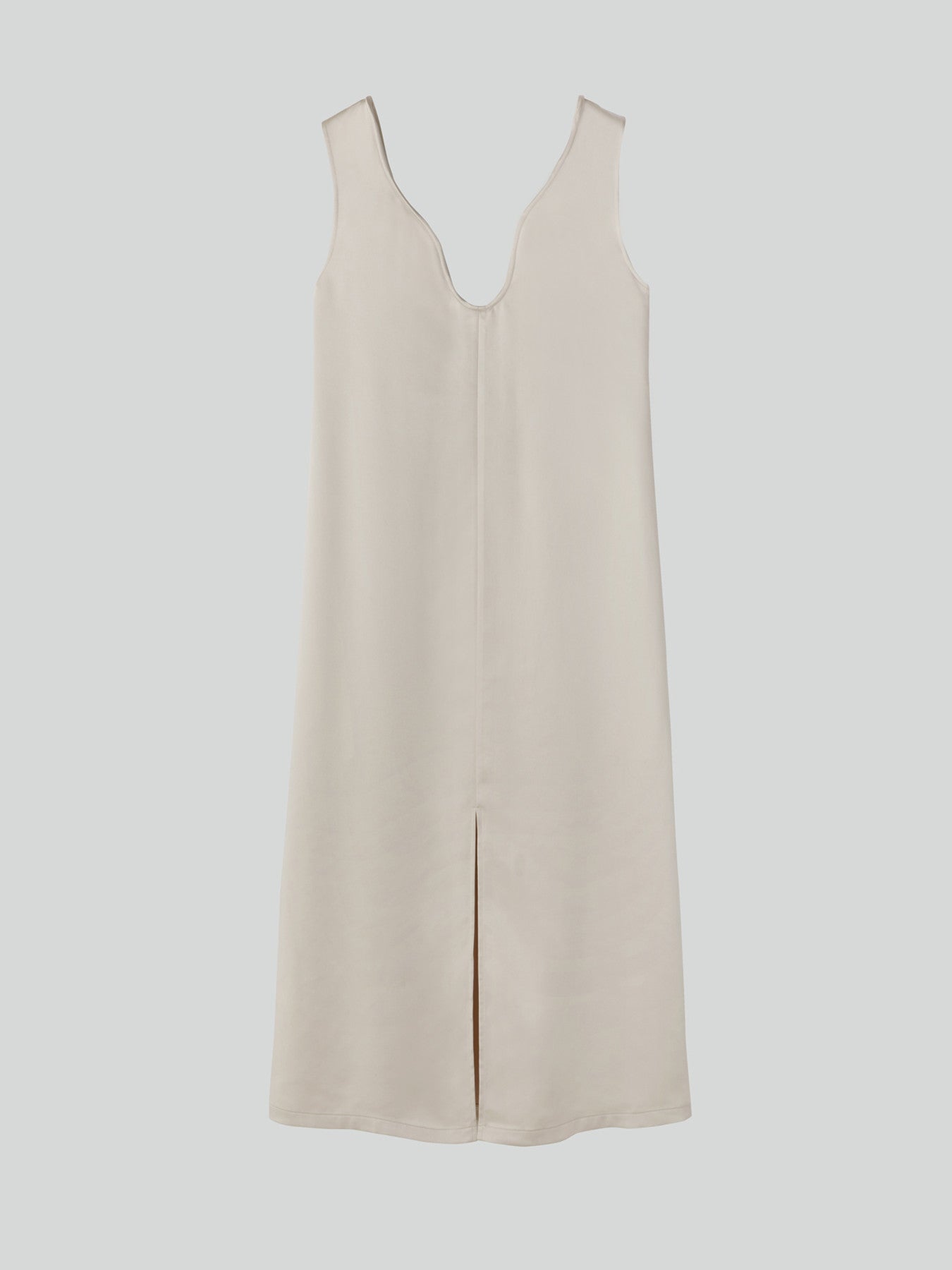 Curved Wire Neck Dress (Pale Beige)