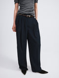 Tuxedo Detail Fluid Suit Pants (Dark Navy)