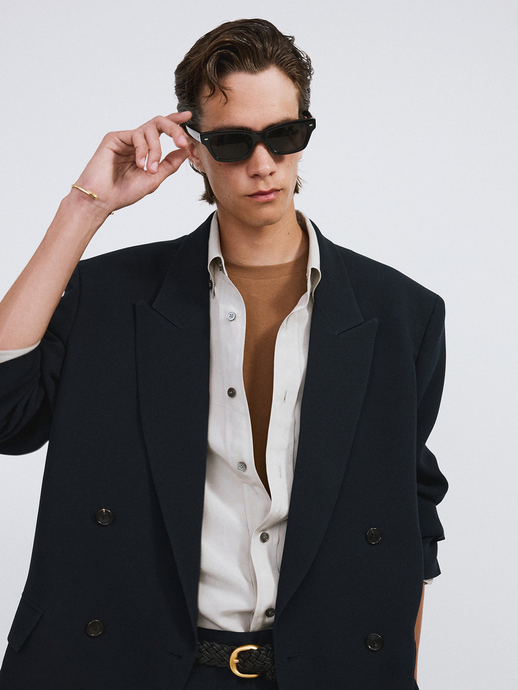 Fluid Double Suit Jacket (Dark Navy)