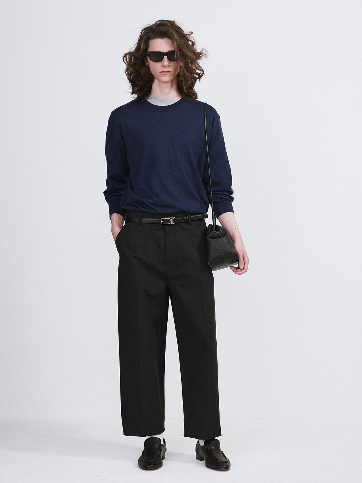 Button Fly Crop Pants (Black)