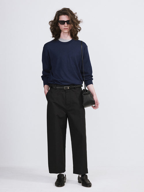 Button Fly Crop Pants (Black)