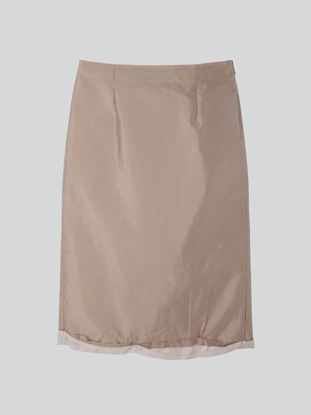Layered Detail Midi Skirt (Sepia Beige)