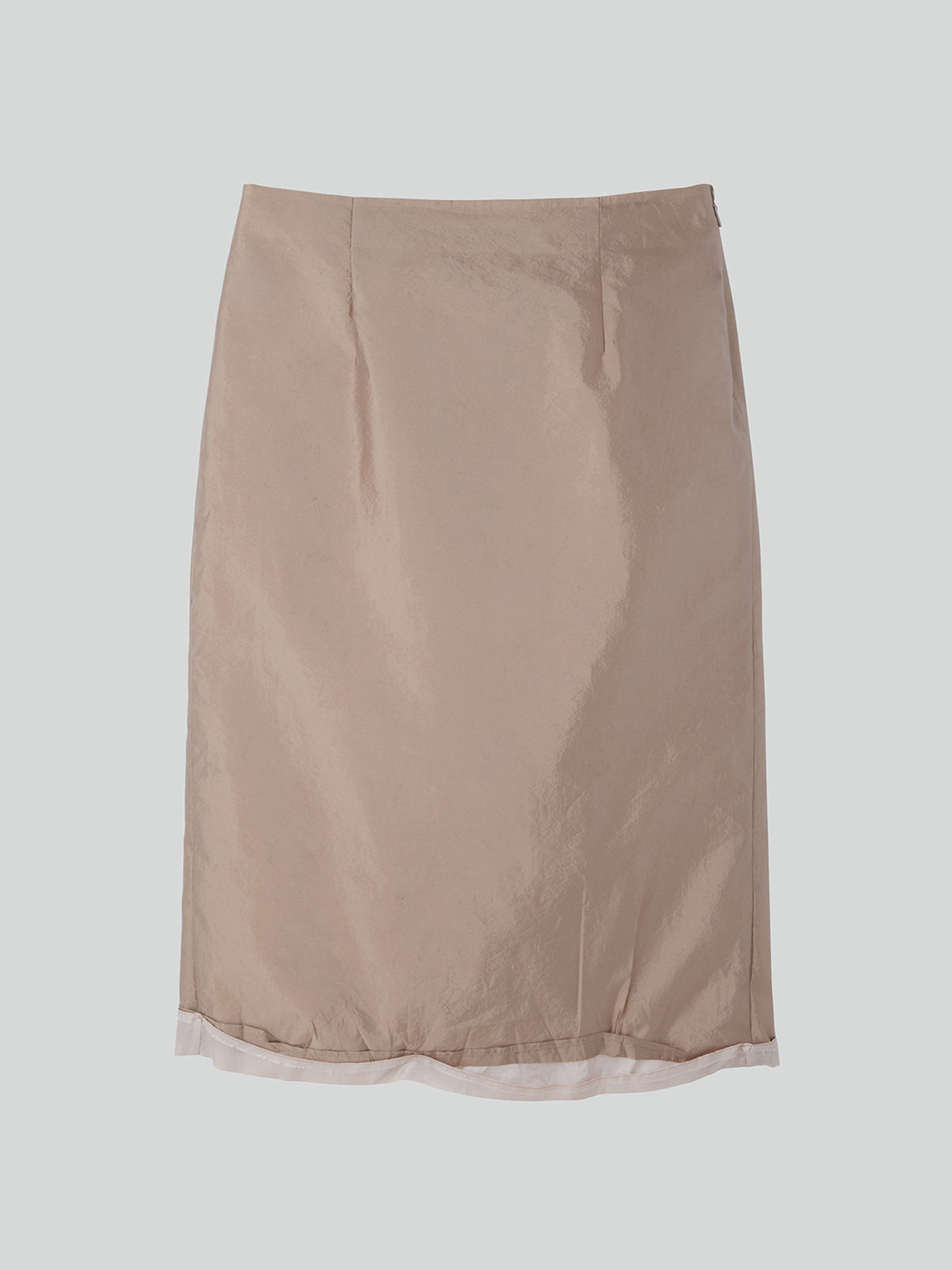 Layered Detail Midi Skirt (Sepia Beige)