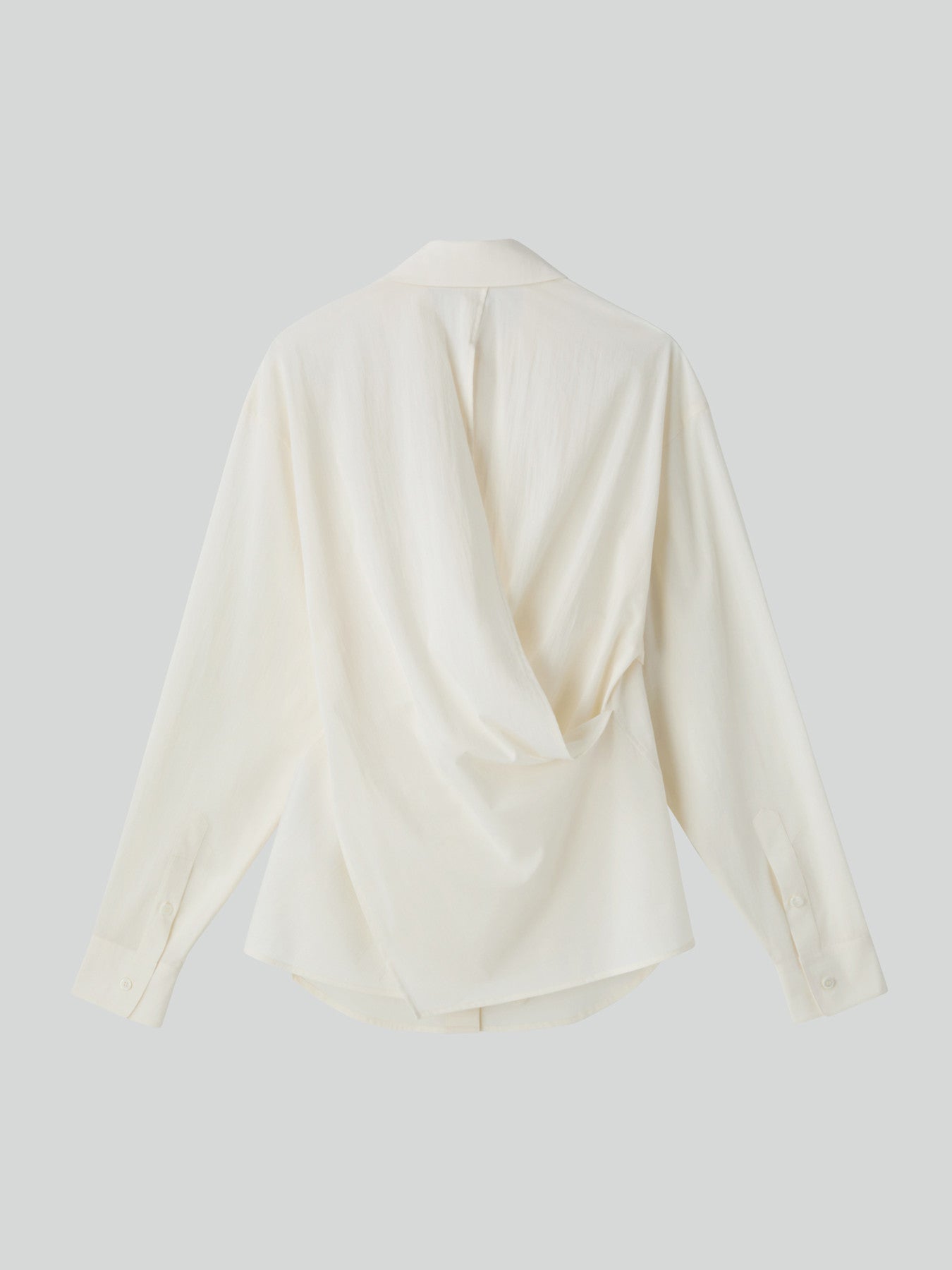 Open Back Draped Shirt (Bean Ivory)