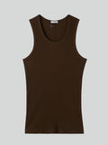 Ribbed Tank Top (Khaki Brown)