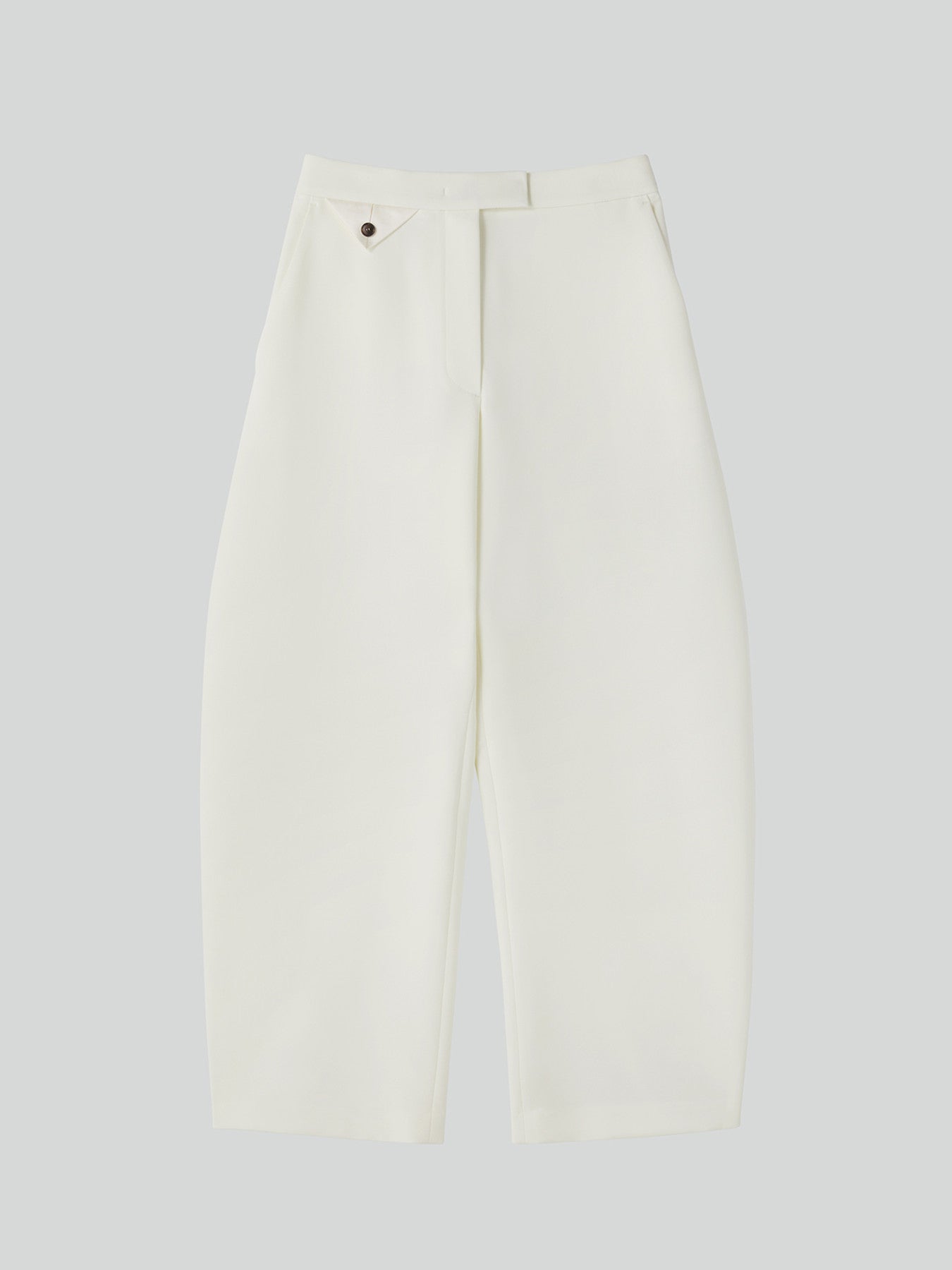 Curved Legs Crepe Pants (Off White)