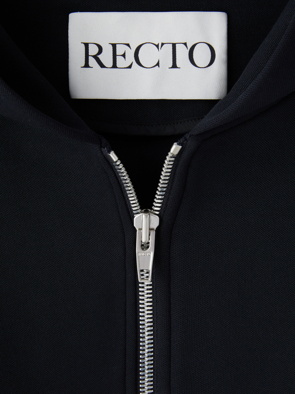 Logo Detail Hoodie Zip-Up (Black)