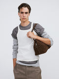 Ribbed Jersey Long-Sleeve Top (Melange Grey)