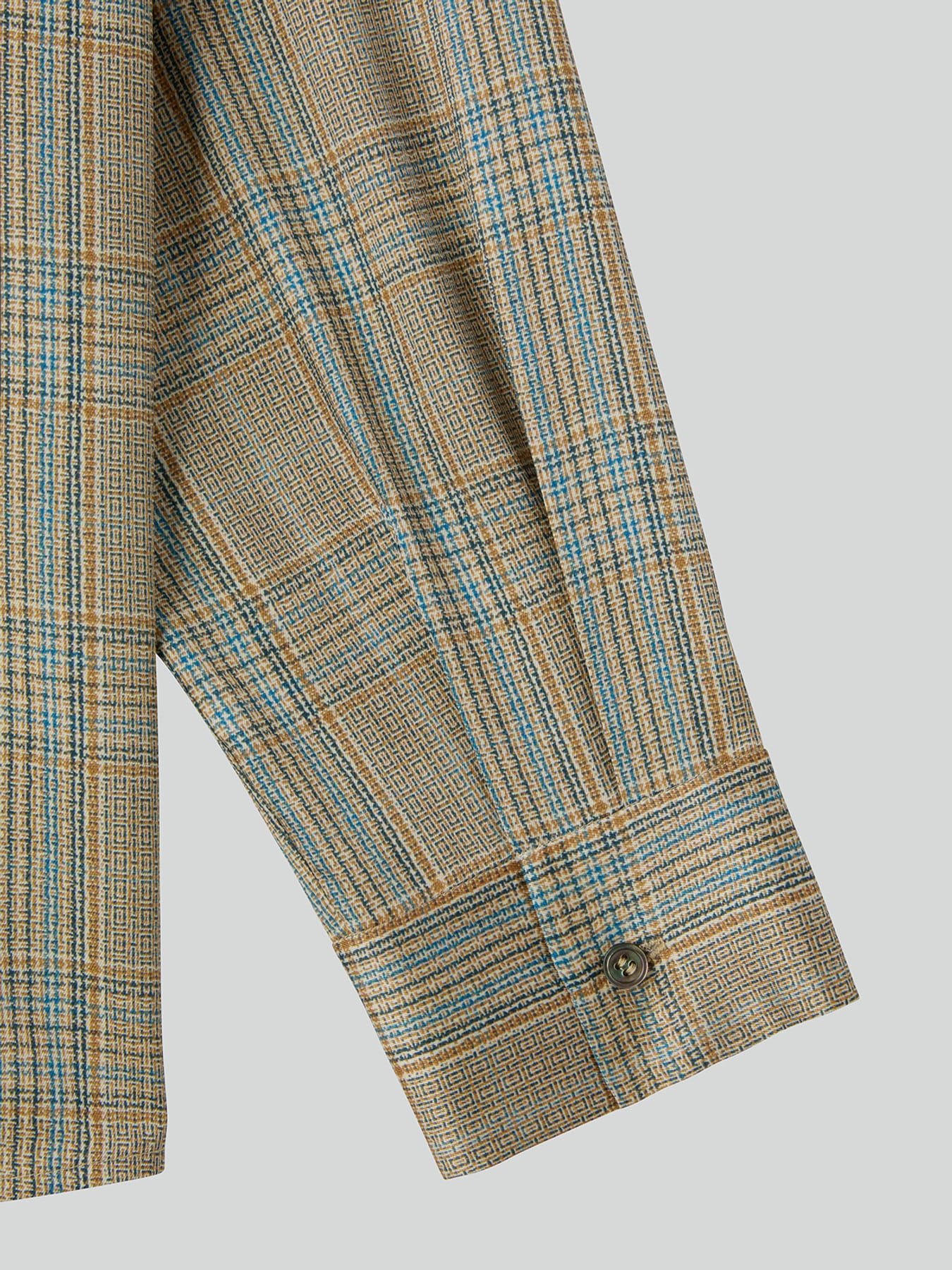 Oversized Vintage Check Shirt (Beige Khaki)