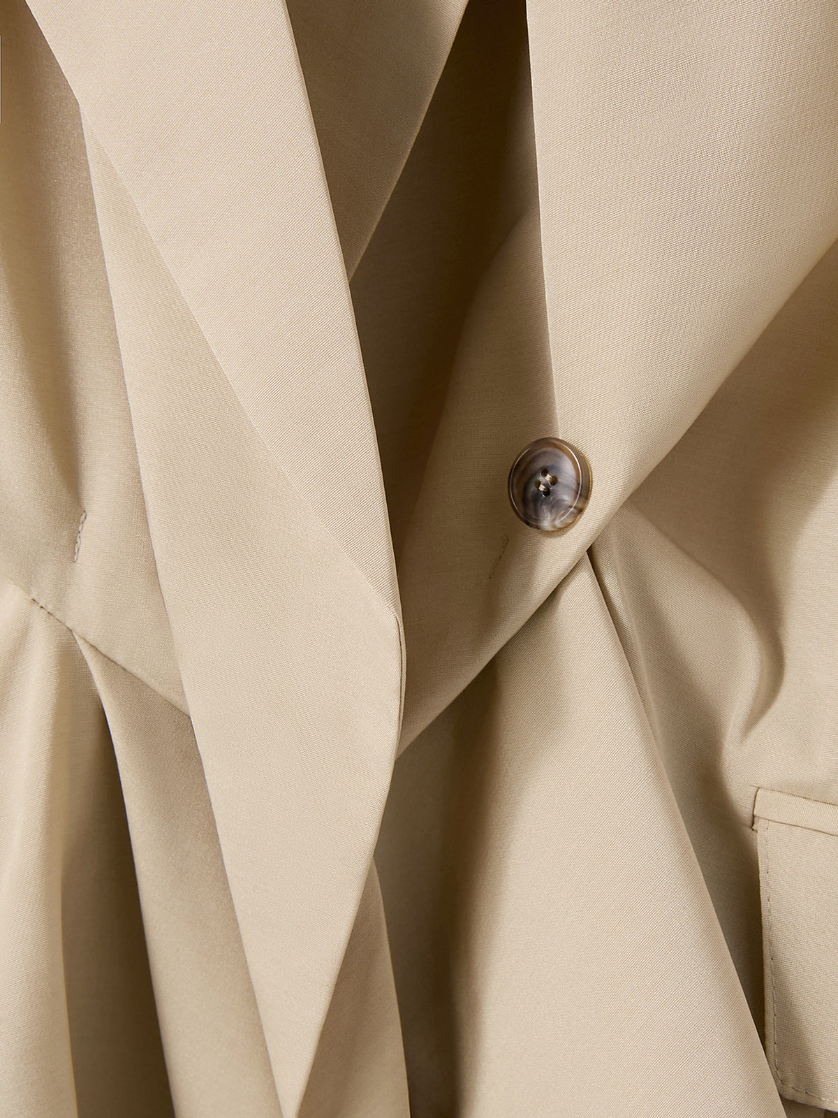Drape Detail Suit Jacket (Light Beige)