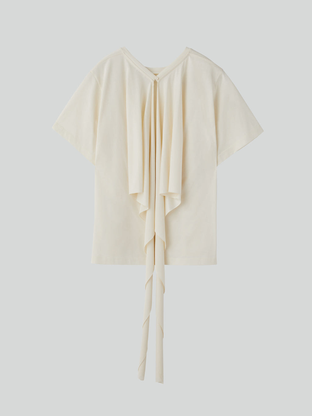 Open Back Silk Blend Scarf Top (Cream)