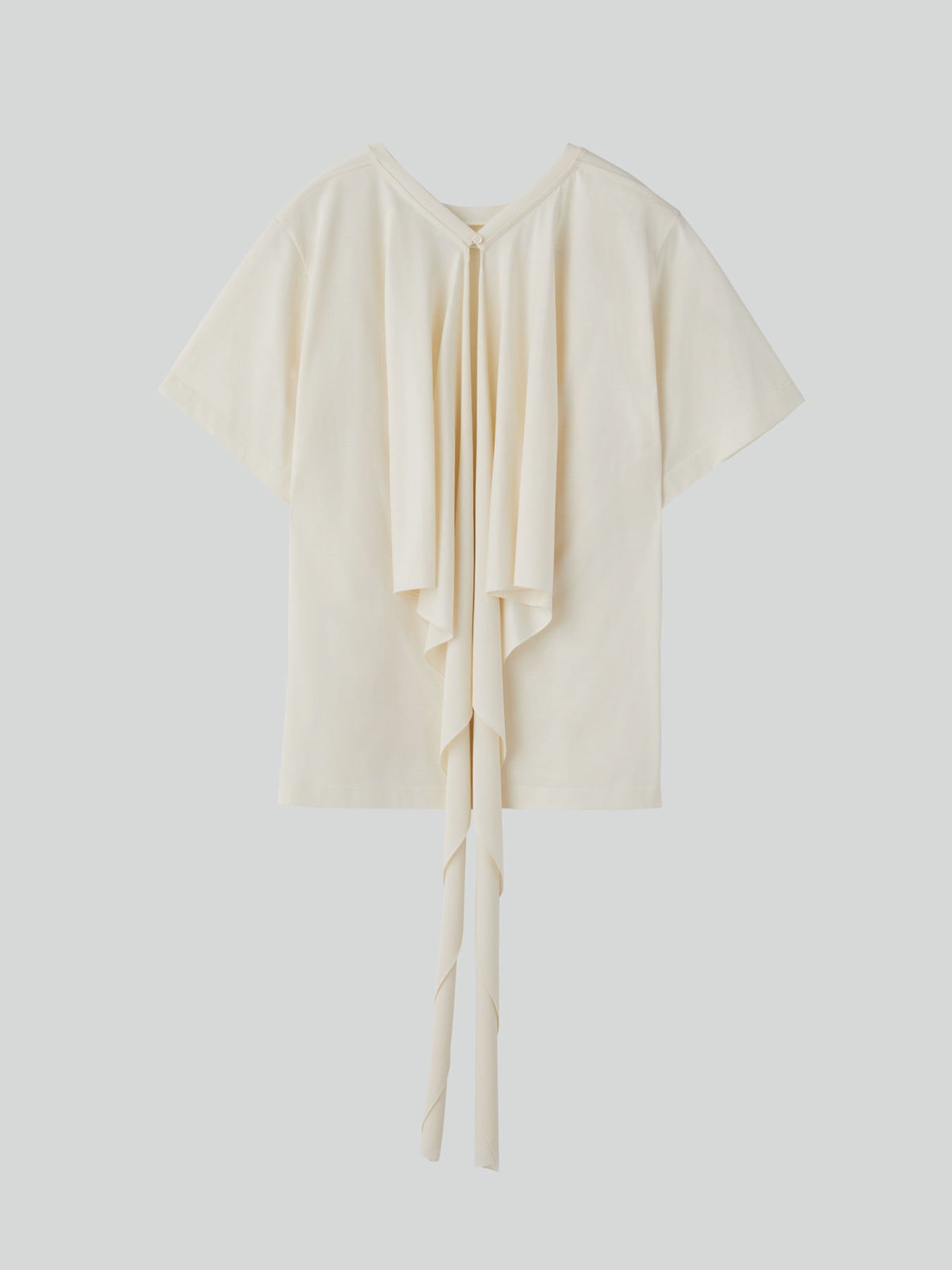 Open Back Silk Blend Scarf Top (Cream)