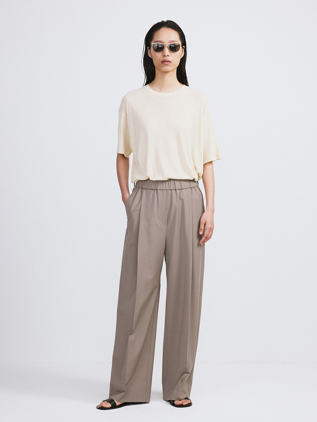 Loose Fit Sheer T-Shirt (Light Yellow)