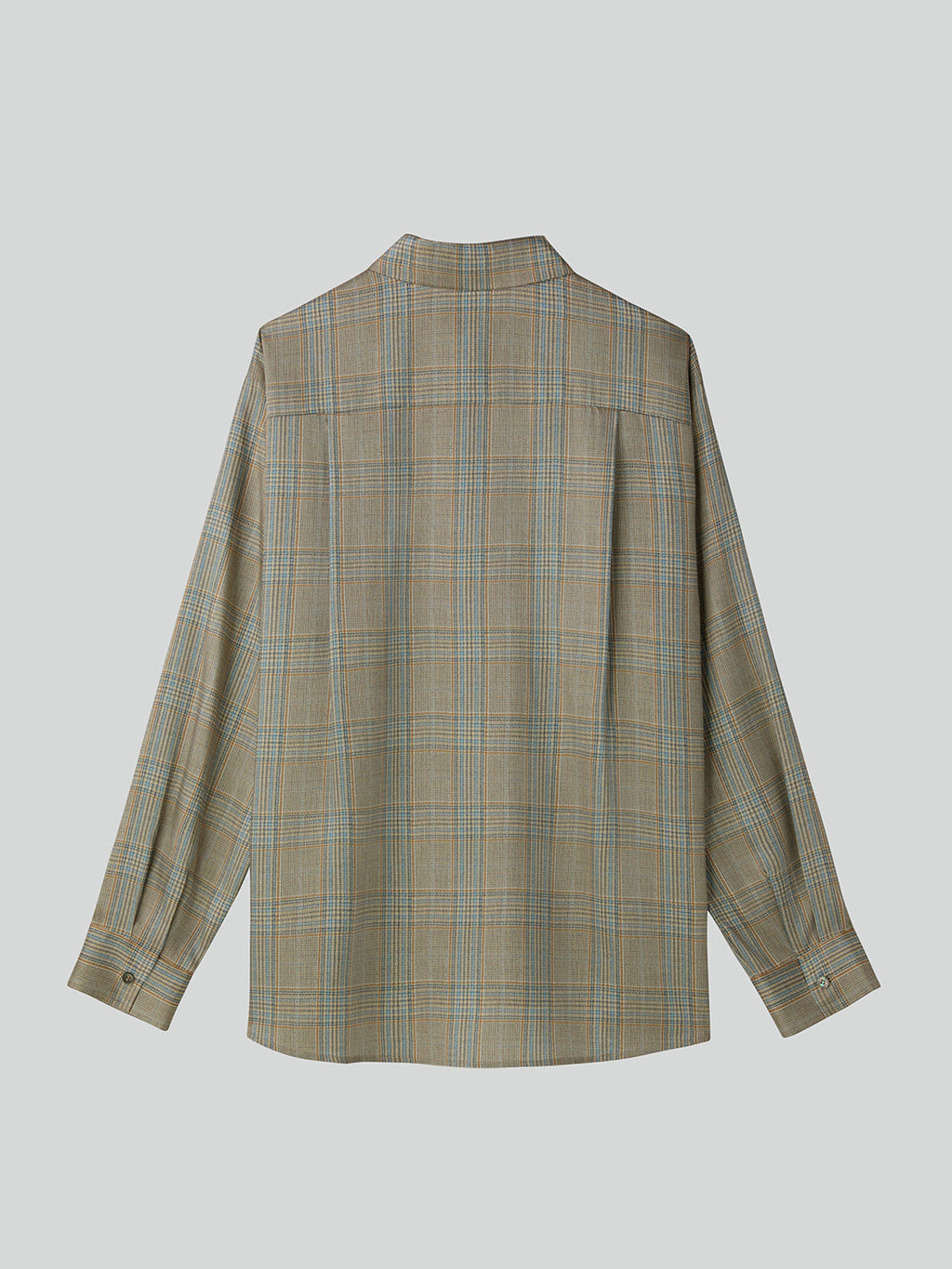 Oversized Vintage Check Shirt (Beige Khaki)