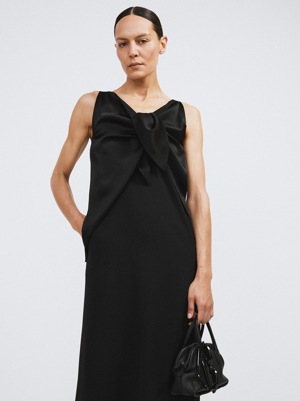 Tied Fluid Maxi Dress (Black)