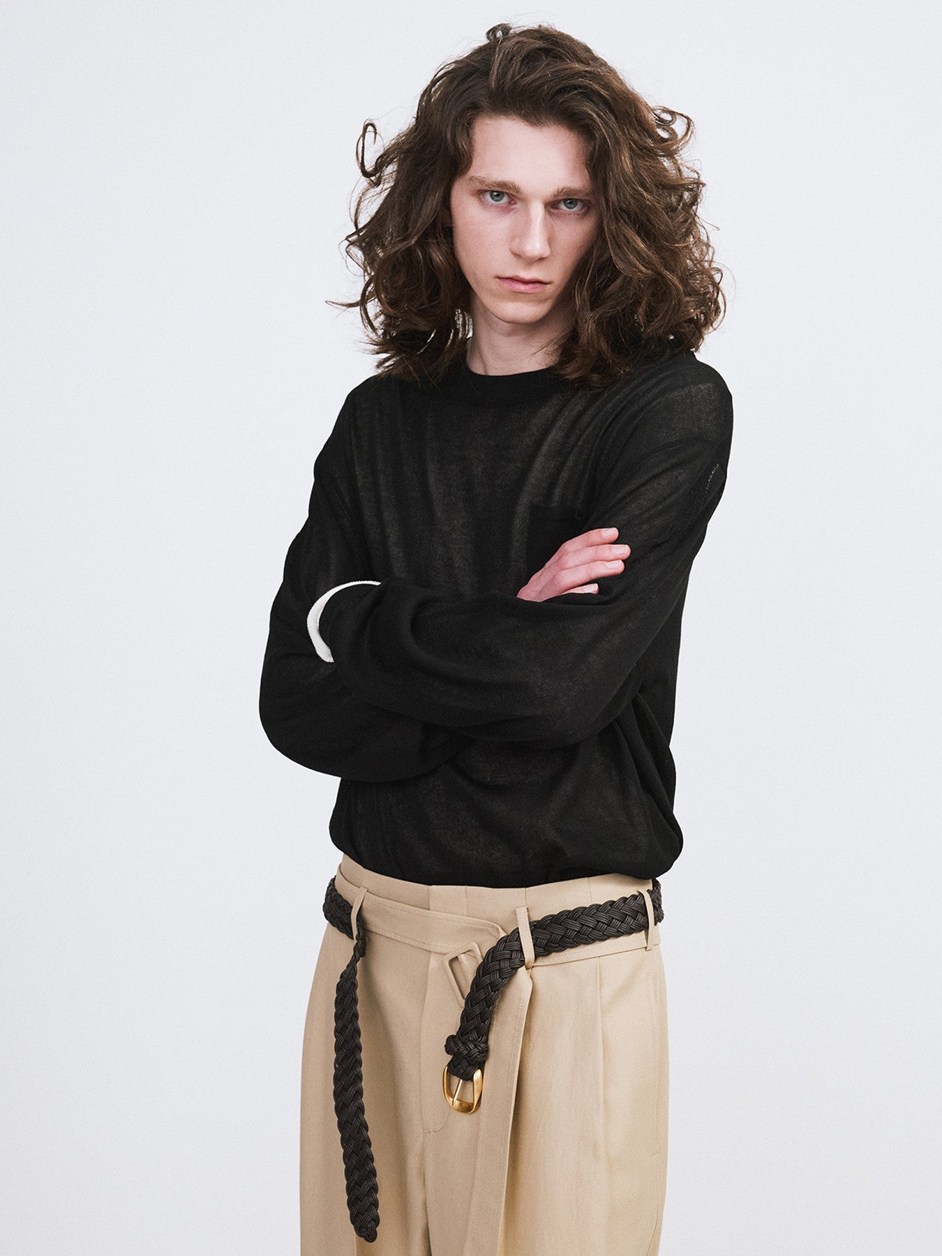 Loose Fit Knit Top (Black)