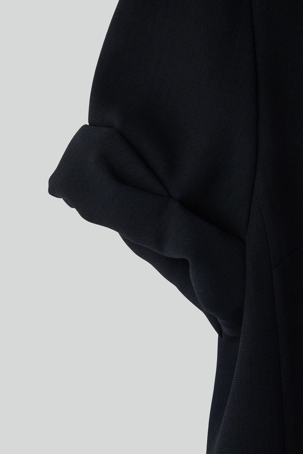Turn-Up Sleeves Dress (Black)