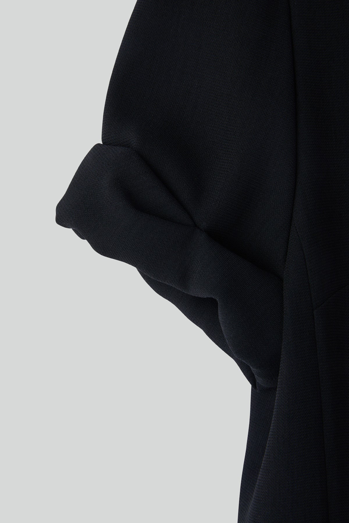 Turn-Up Sleeves Dress (Black)