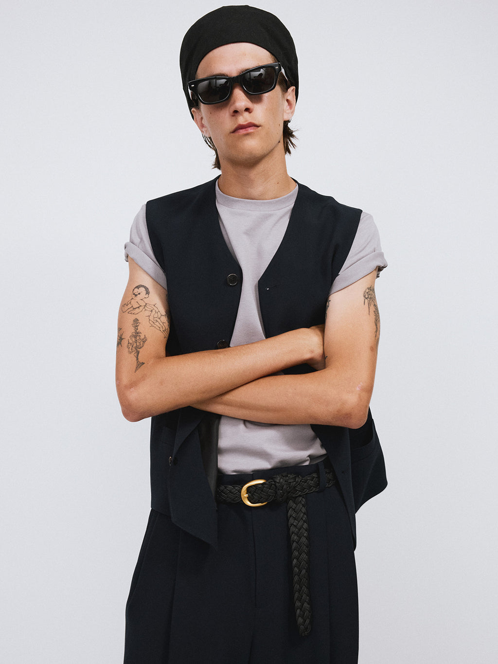 Strap Detail Suit Vest (Dark Navy)