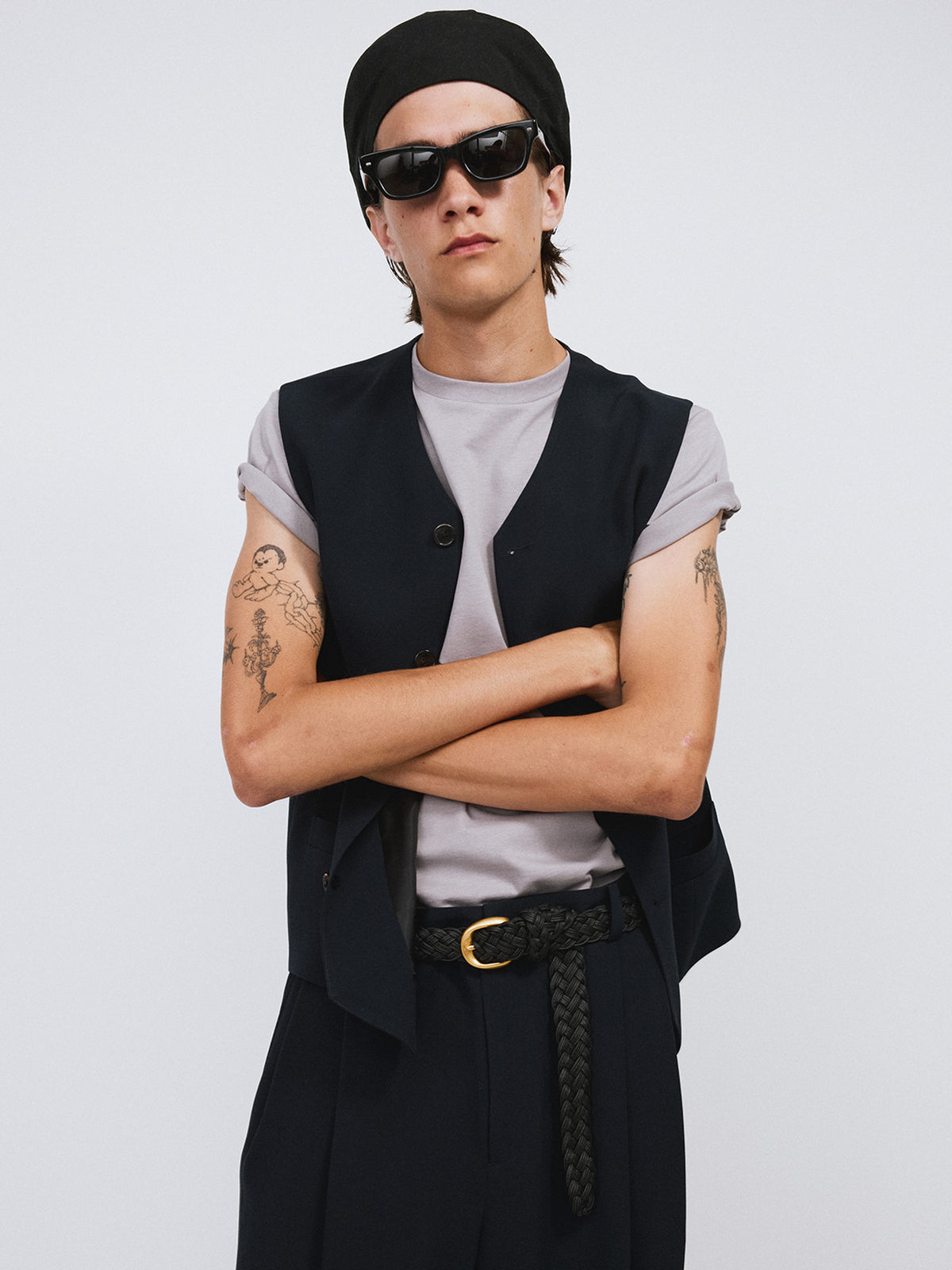 Strap Detail Suit Vest (Dark Navy)
