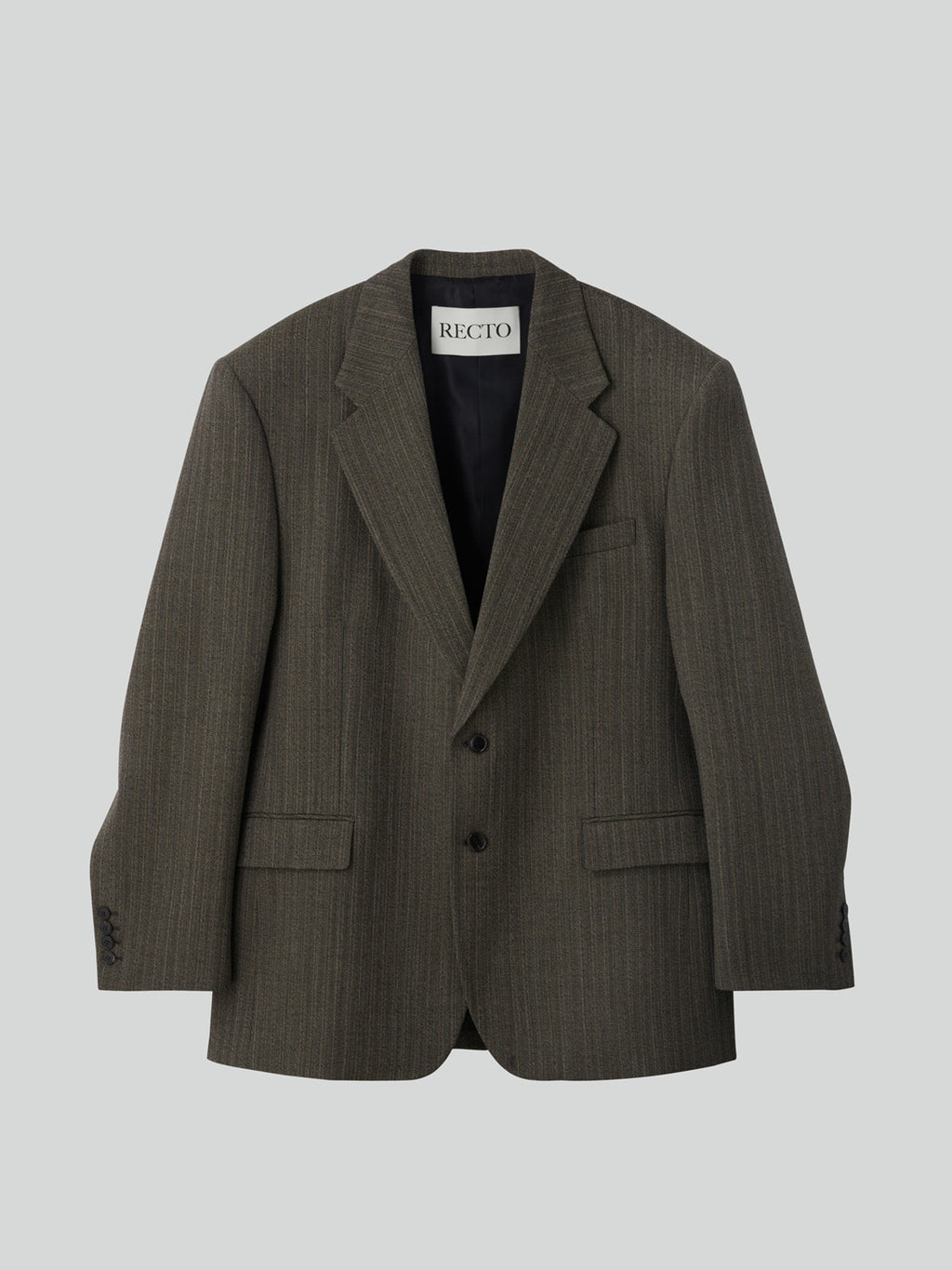 Broken Harringbone Suit Jacket (Dark Khaki)