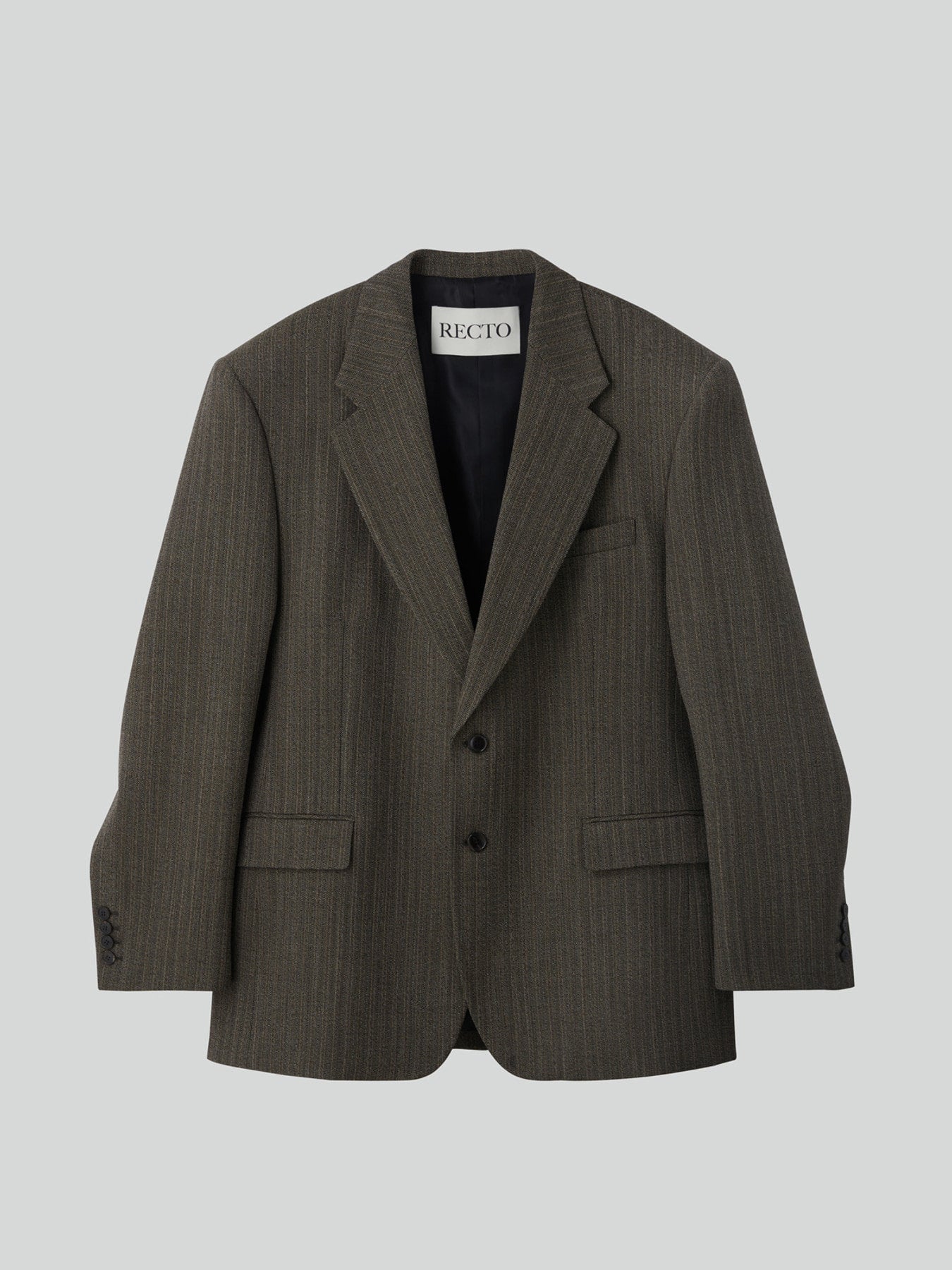 Broken Harringbone Suit Jacket (Dark Khaki)