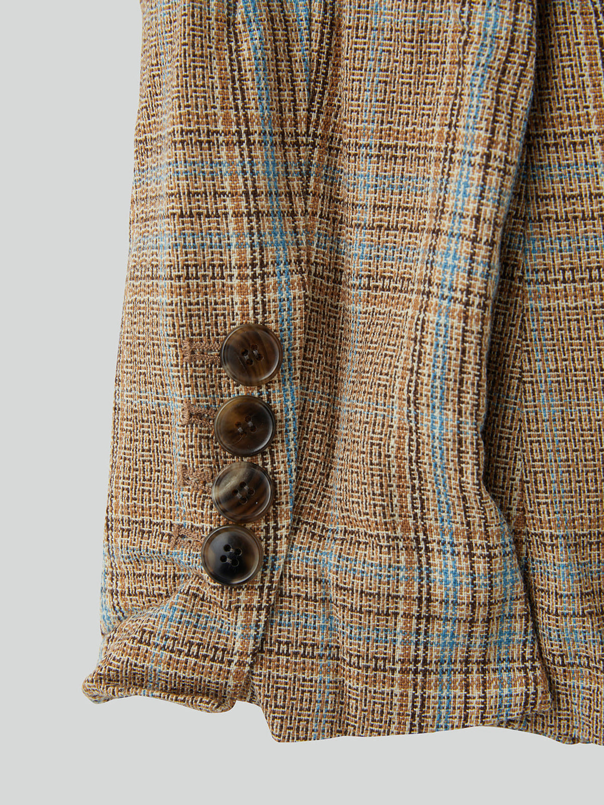 Crinkle Vintage Check Jacket (Camel)