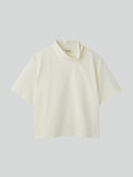 Scarf Neck Cotton Top (Bean Ivory)
