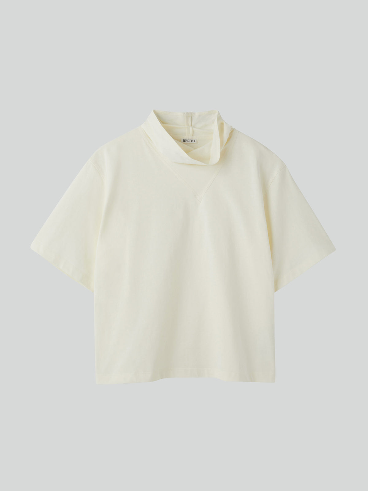 Scarf Neck Cotton Top (Bean Ivory)