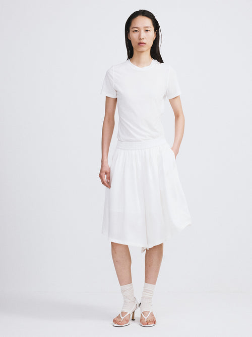 Banding Wide Culotte Pants (Ivory)