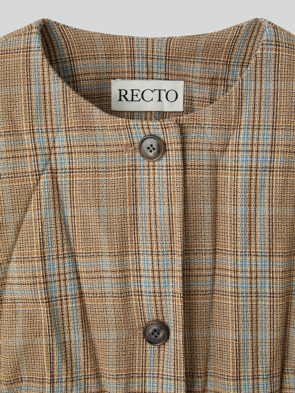 Crinkle Vintage Check Jacket (Camel)