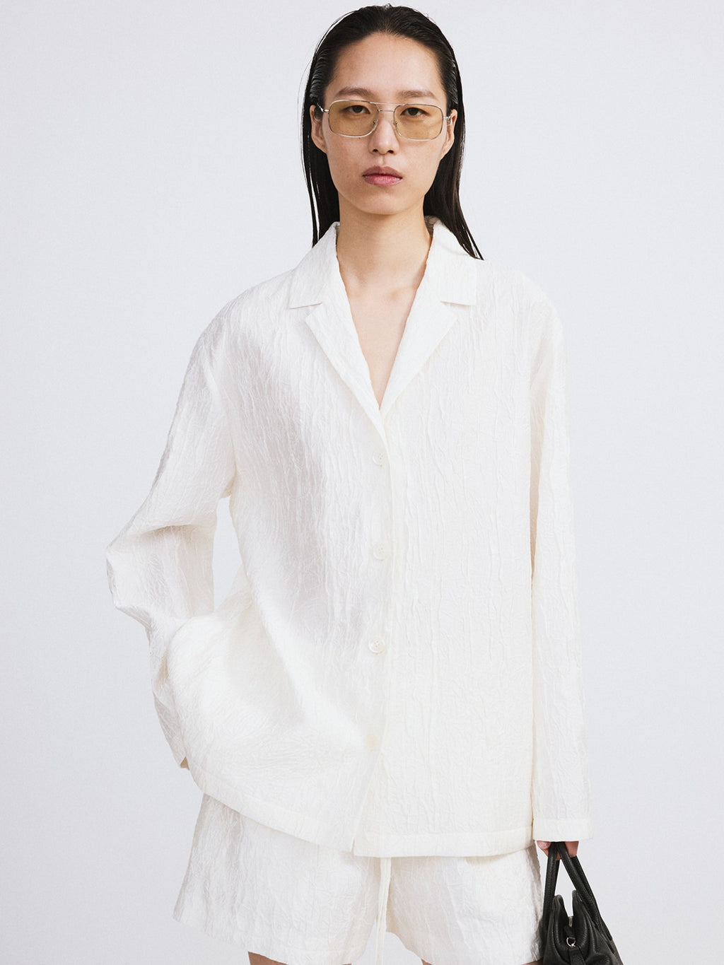 Wrinkled Lounge Shirt (Bean Ivory)