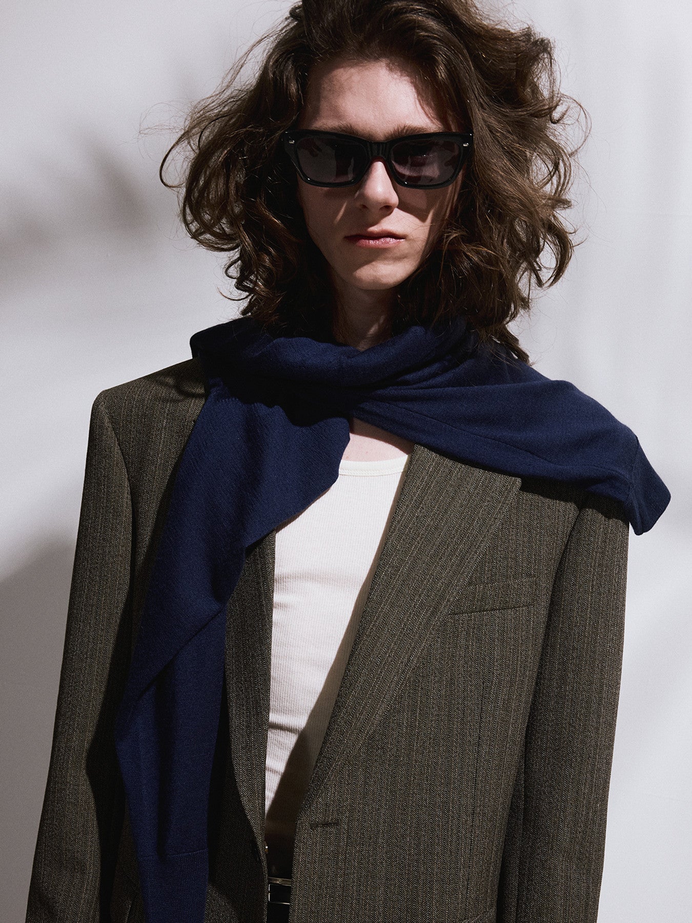 Broken Harringbone Suit Jacket (Dark Khaki)