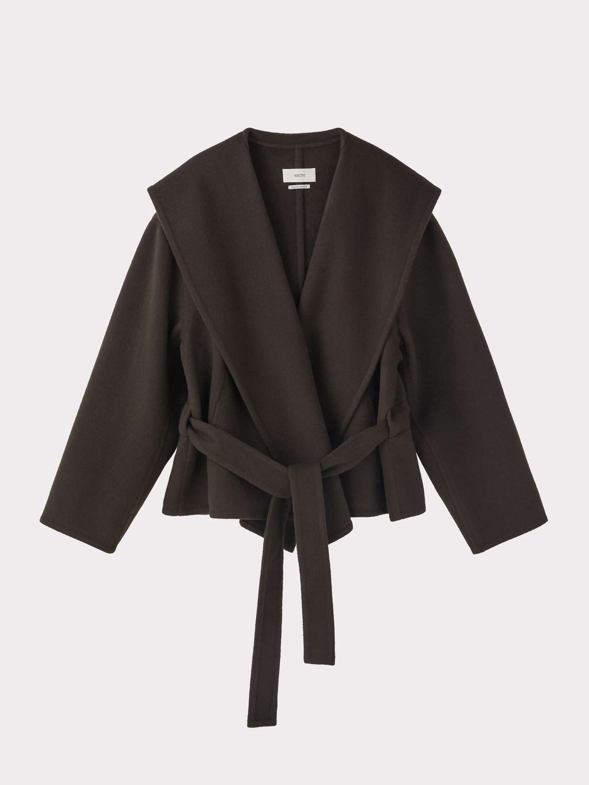 Handmade Hood Belted Coat (Dark Chocolate)