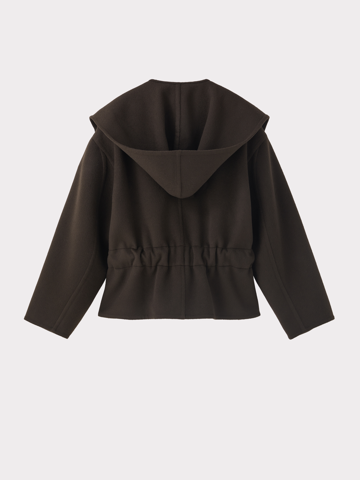 Handmade Hood Belted Coat (Dark Chocolate)