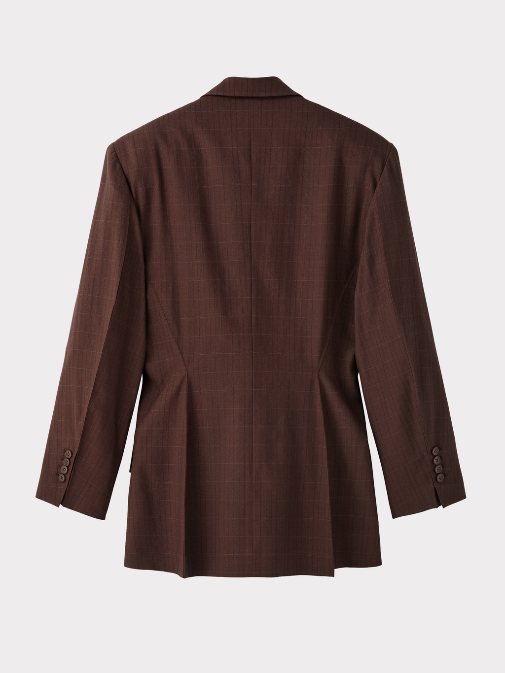 Draped Detail Check Jacket (Vintage Brown)