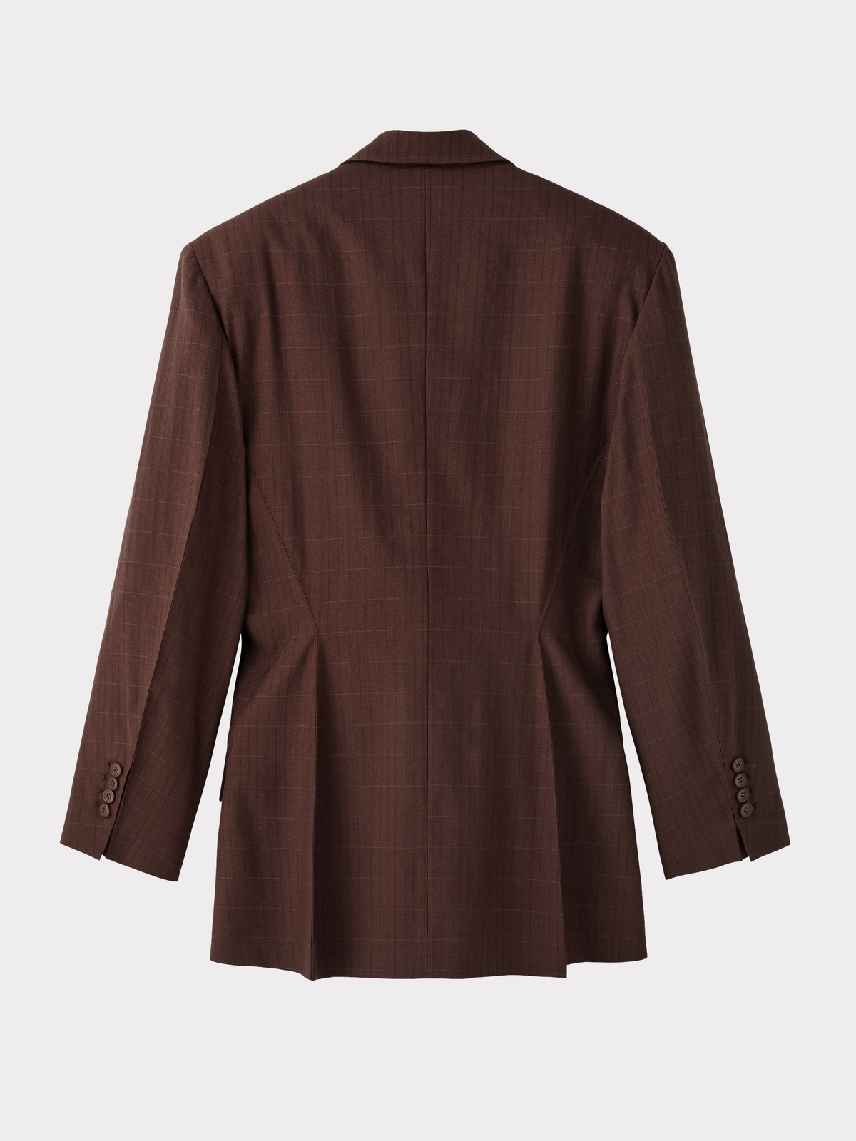 Draped Detail Check Jacket (Vintage Brown)