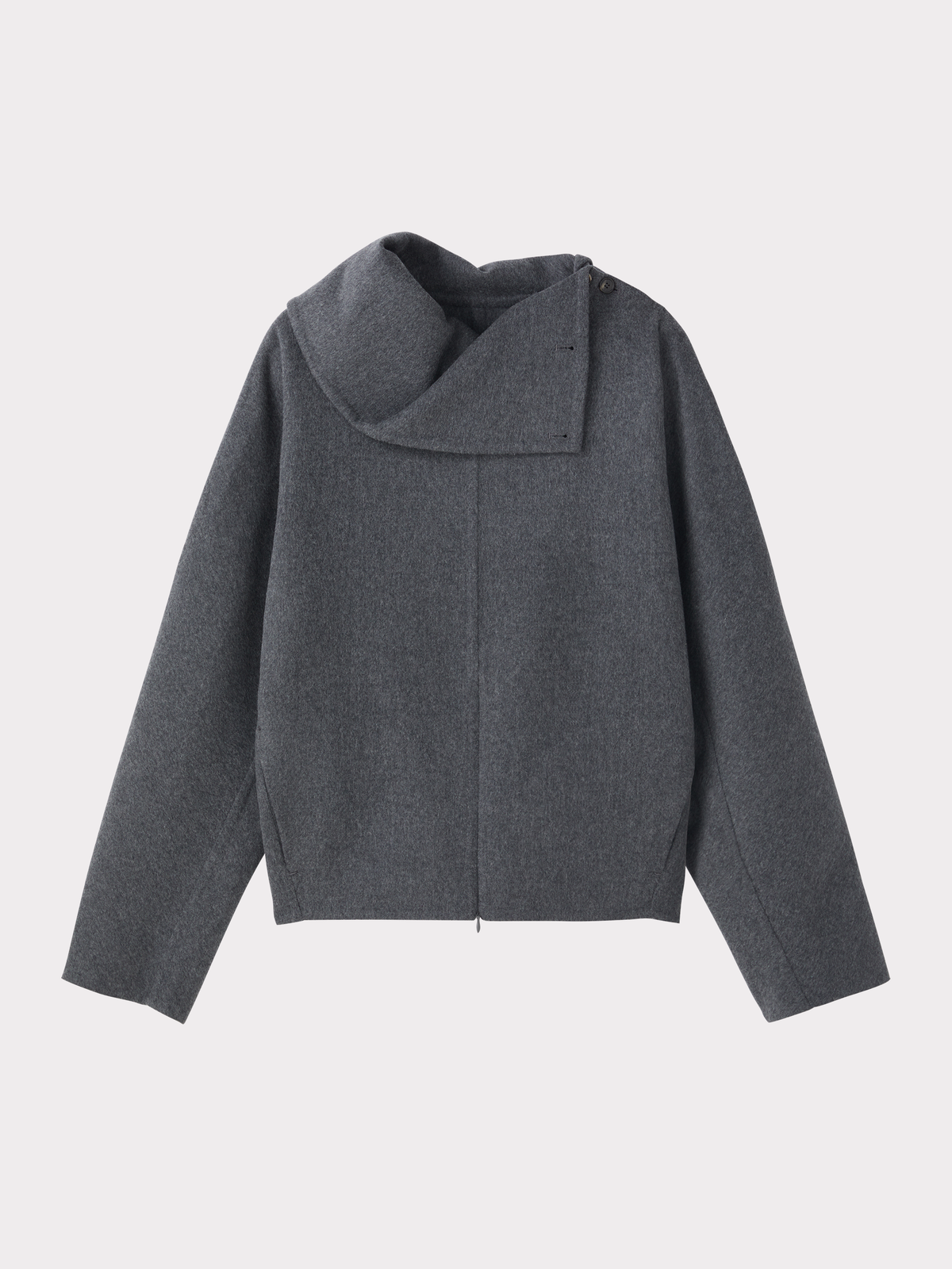 Handmade High Neck Muffler Set Top (Melange Grey)