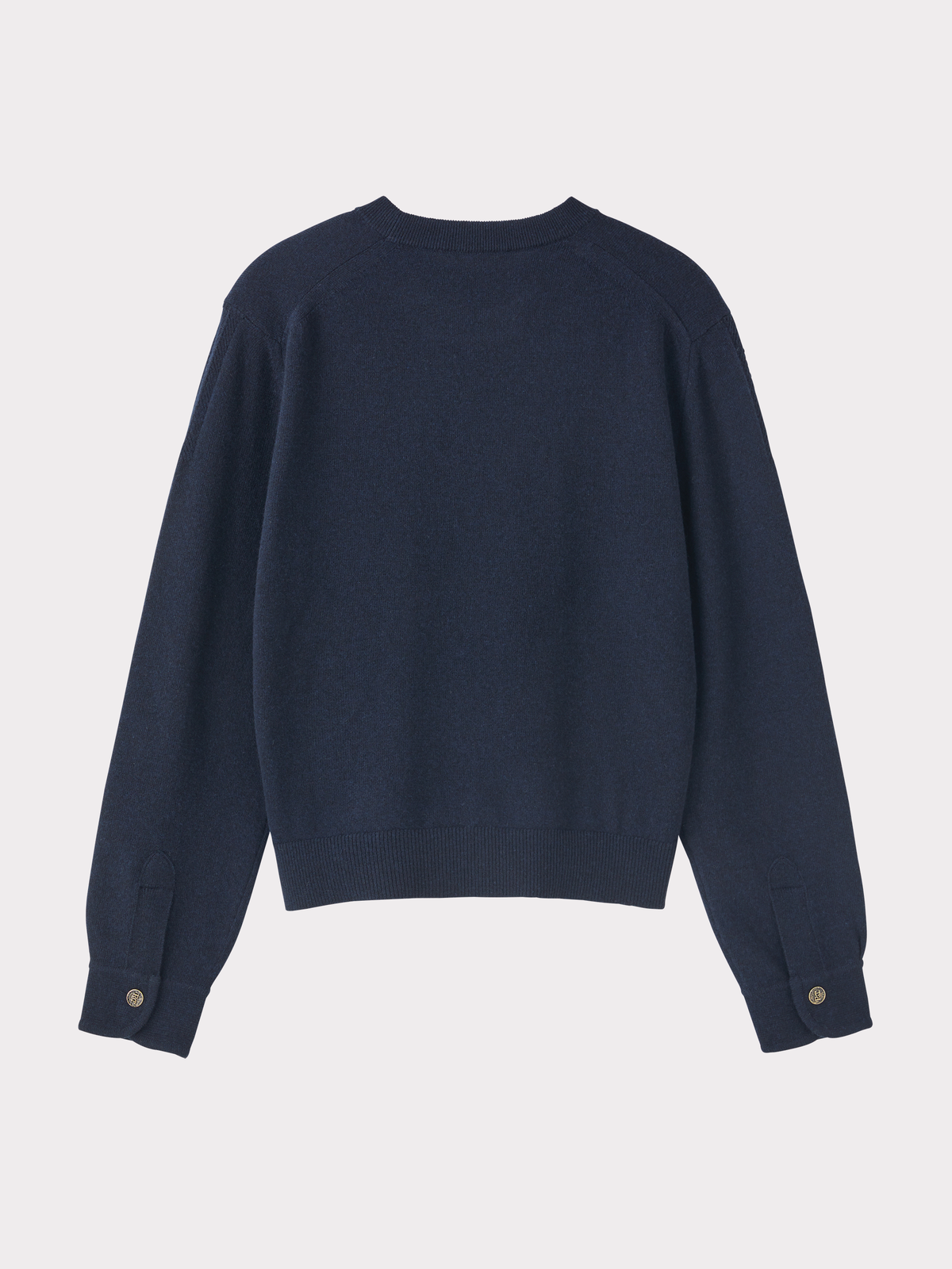 Shirt Cuffs Detail Knit Top (Indigo Navy)