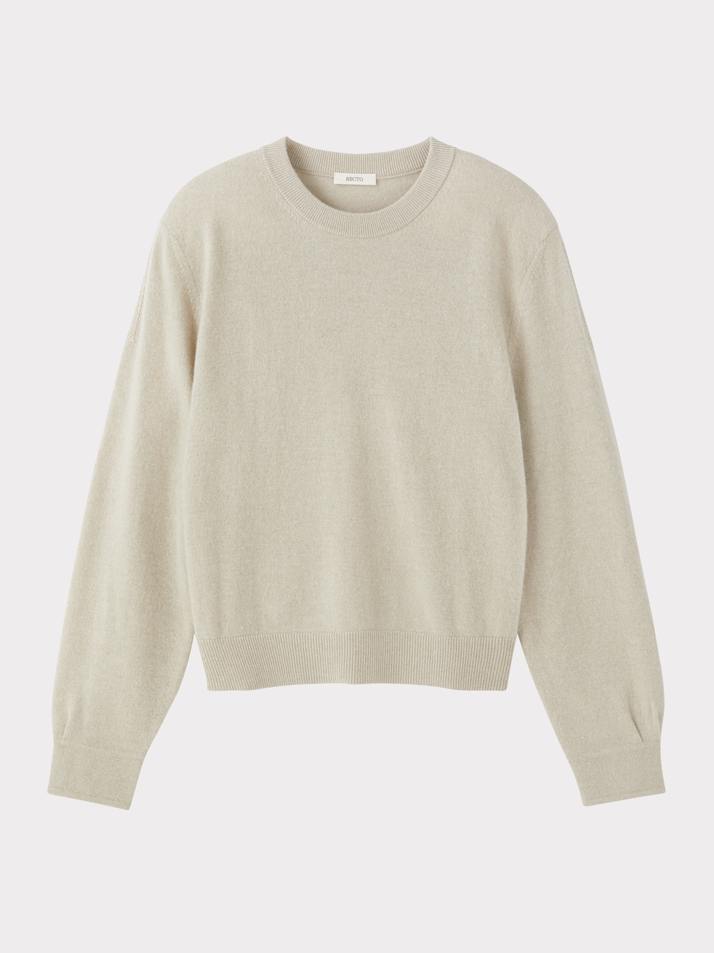 Shirt Cuffs Detail Knit Top (Light Taupe)