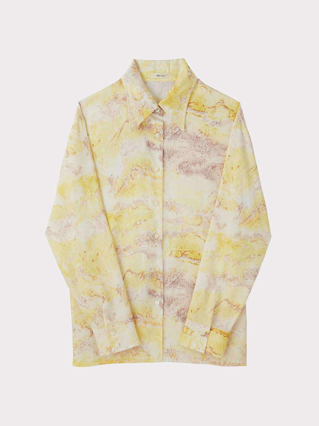 Marble Print Shirt (Lemon Yellow)