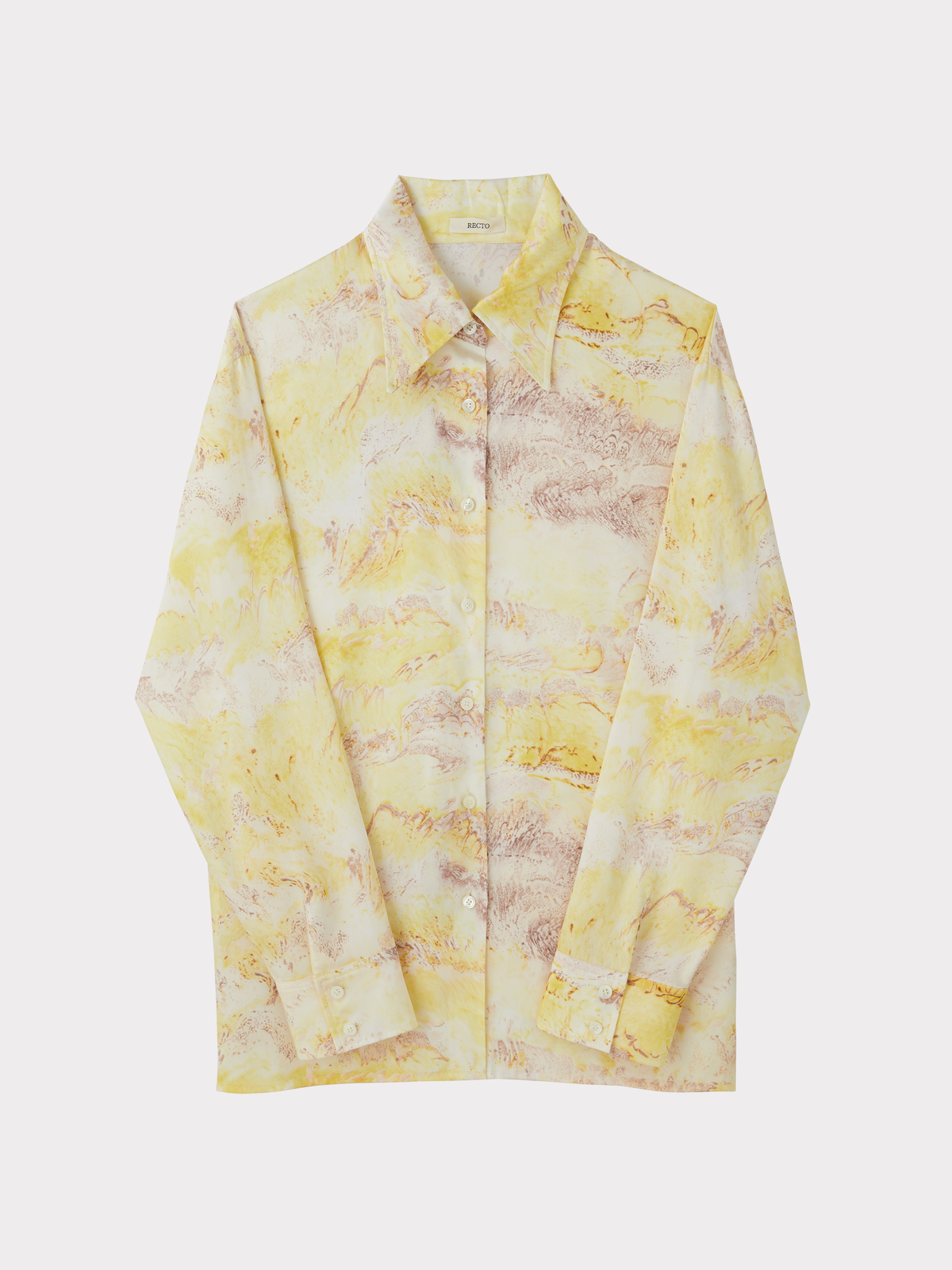 Marble Print Shirt (Lemon Yellow)