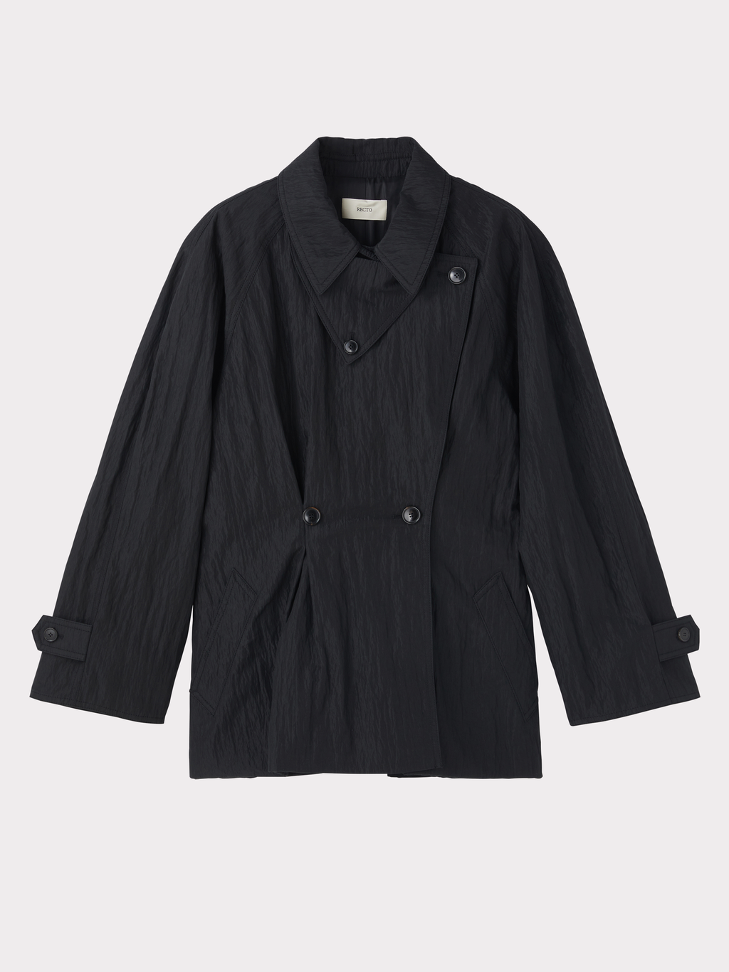 Raglan Sleeve Trench Jacket (Black)