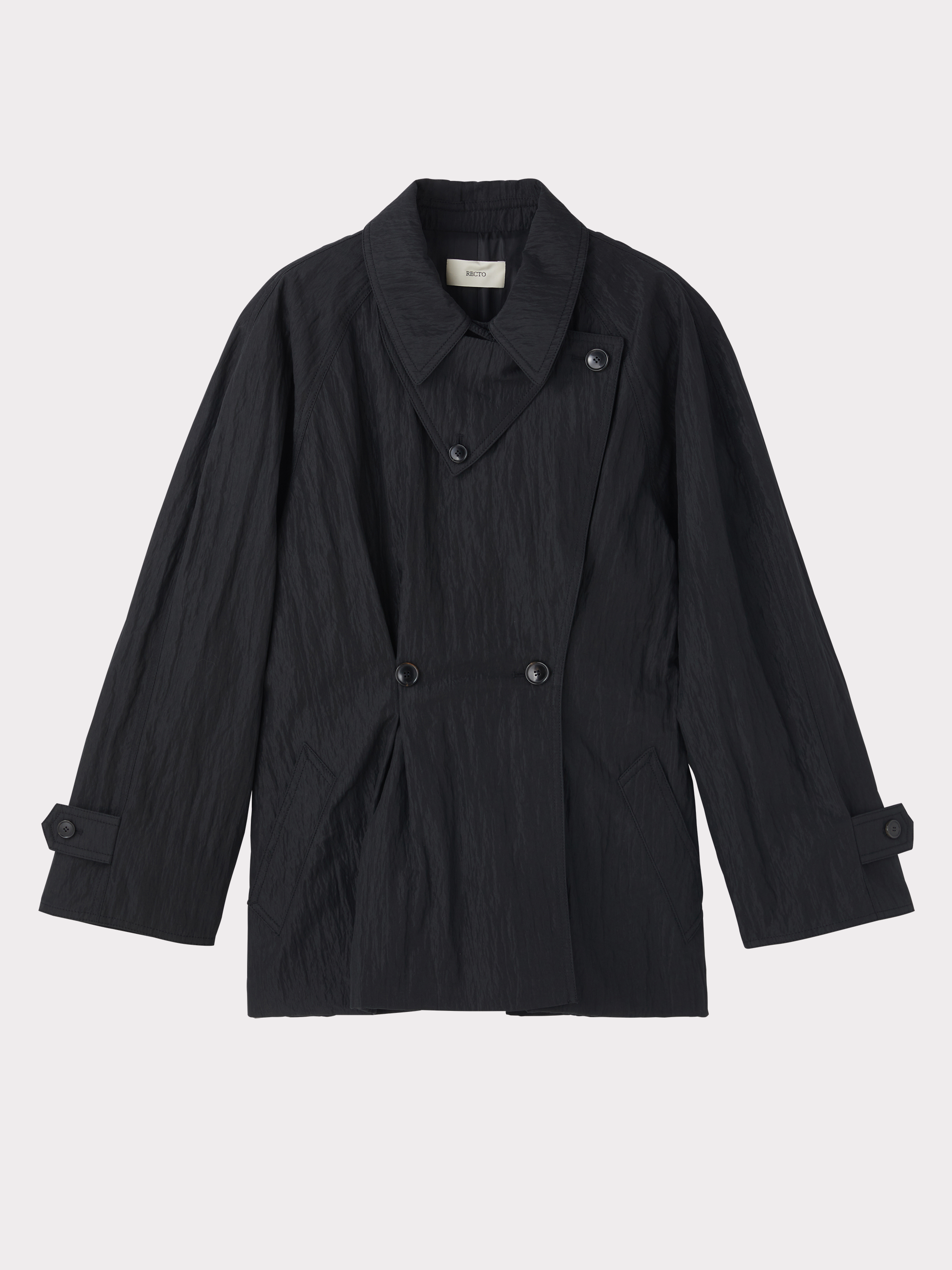 Raglan Sleeve Trench Jacket (Black)