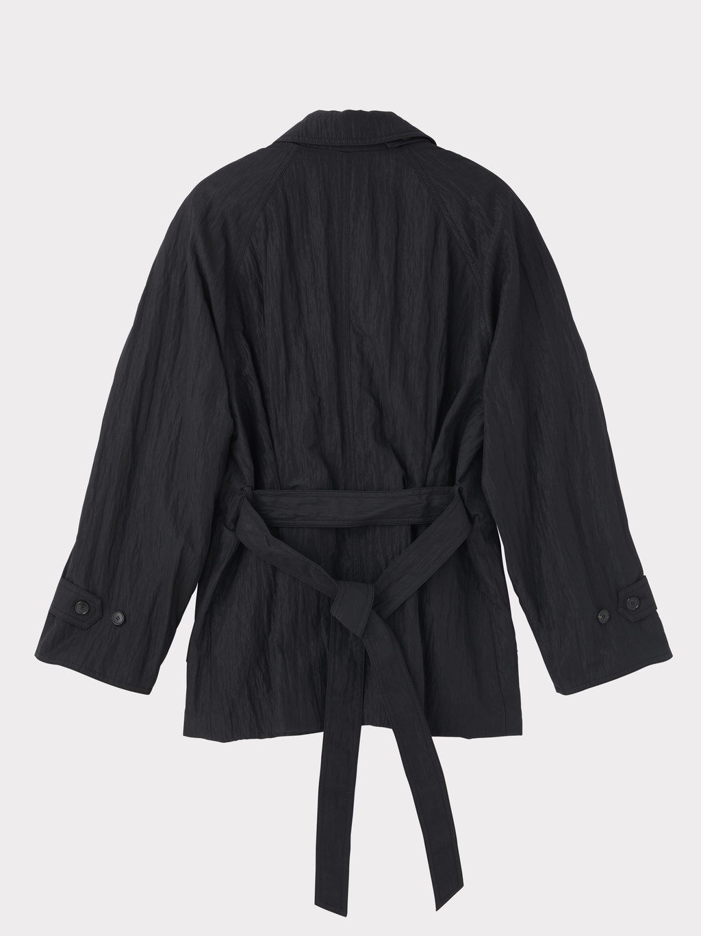 Raglan Sleeve Trench Jacket (Black)