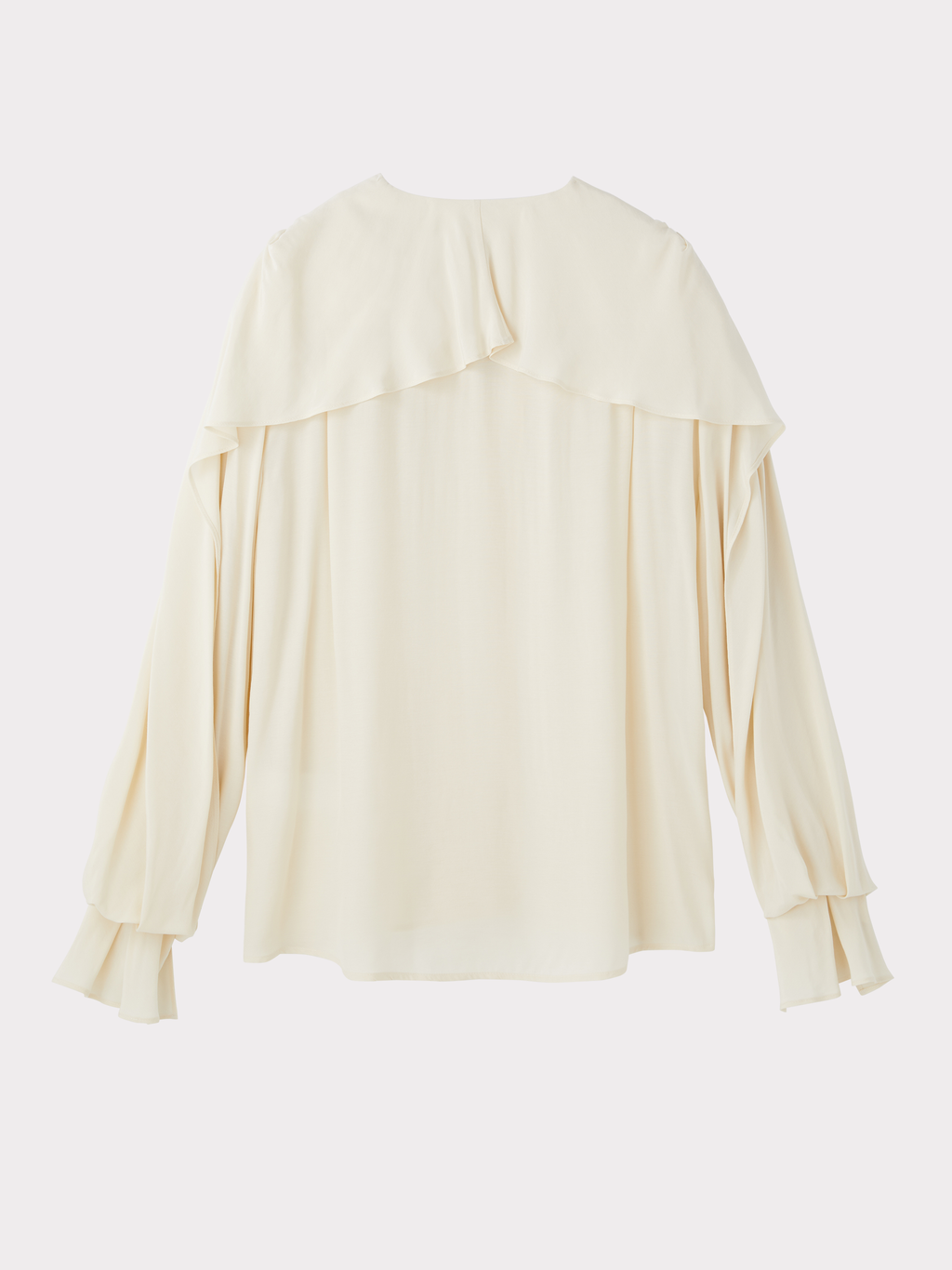 Ruffled Wing Blouse (Pale Beige)
